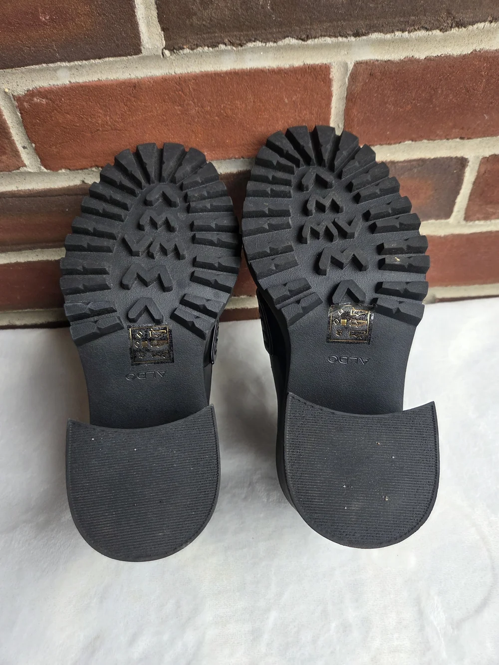 ALDO Black Chunky Platform Penny Loafers Lug Sole Block Heel US 6.5 EU 37